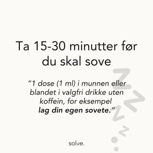 Ta 15-30 minutter før du skal sove - solve melatonin dråper